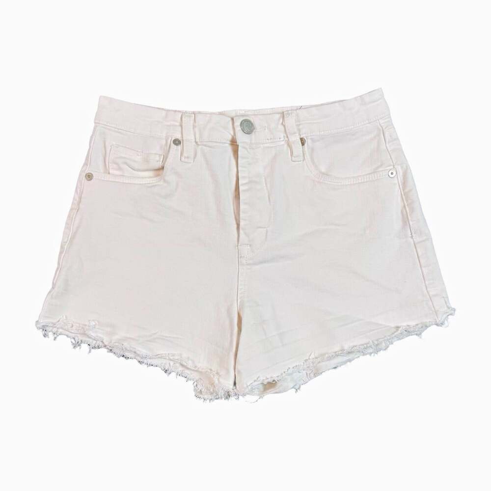 BLANKNYC The Lenox Women’s White Denim Cutoff Shorts Mid Rise Stretch 28